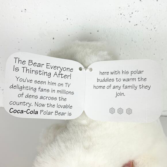 Vintage Coca Cola Polar Bear Plush 1998 New With Tags White Red Logo - Picture 4 of 15